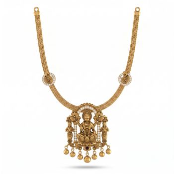 Divine Lakshmi Shrine Rope Gold Necklace-hover