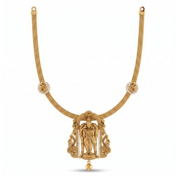 Goddess Meenakshi Rope Gold Necklace-hover
