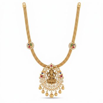 Sacred Lakshmi Gold Stones Necklace-hover