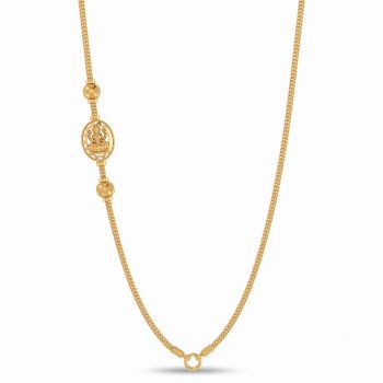 Veda Lakshmi Oval Mugappu Gold Chain-hover