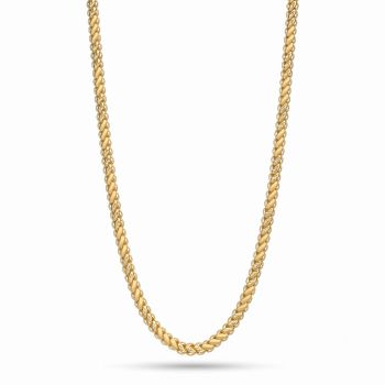Spiral Twist Rope Link Gold Chain-hover