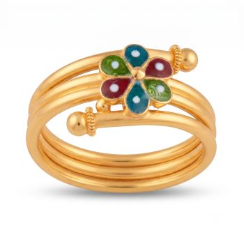 Celestial Blossom Starburst Gold Ring-hover