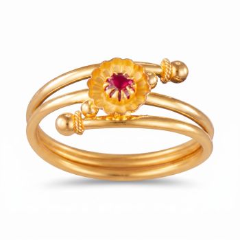 Imperial Stone Blossom Gold Ring-hover