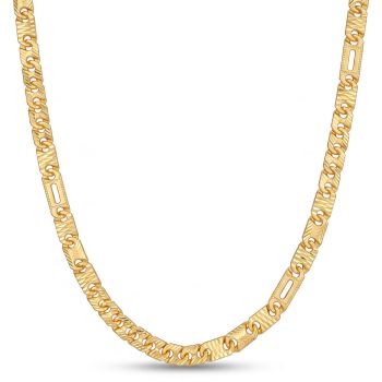 Interlock Curved Link Gold Chain-hover