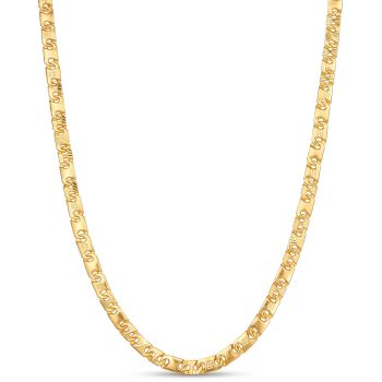 Interlocking Flat Link Gold Chain-hover