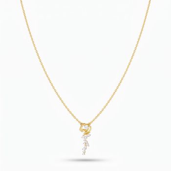 Botanical Solitaire Casting Gold Chain-hover