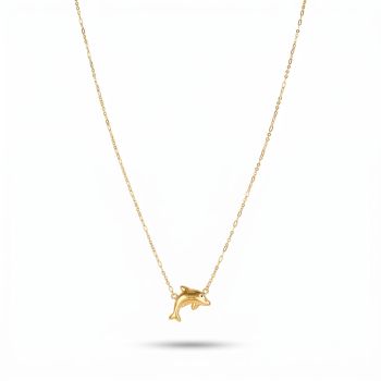 Elegant Sculpted Dolphin Casting Gold Chain-hover