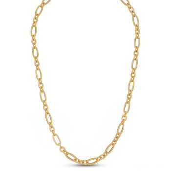 Textured Long Oval Link Gold Chain-hover