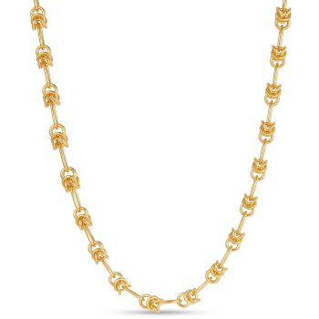 Laser Cut Crown Motif Link Gold Chain-hover