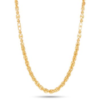 Laser Cut Rope Link Gold Chain-hover