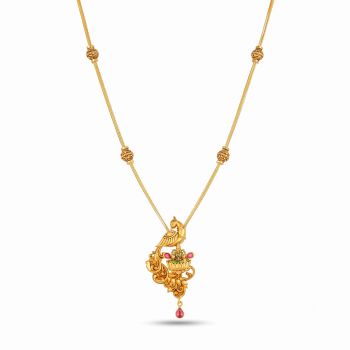 Mayura Lakshmi Motif Gold Chain-hover