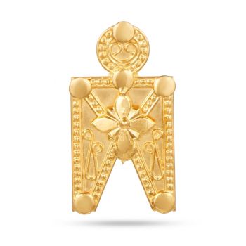 Sacred Floral Crest Gold Thaali-hover