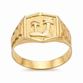 Palm Tree Gold Ring-hover