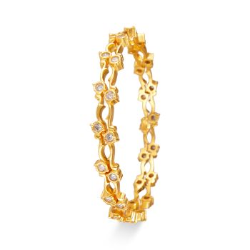 Silver Bangle With Gold Plated-hover
