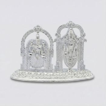 Temple Arch Padmavathi Balaji Silver Idol-hover
