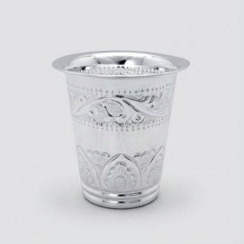 Traditional Engraved Silver Tumbler-hover
