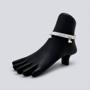 Traditional Dangling Bells Silver Anklets-hover