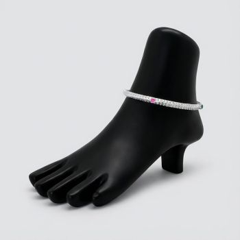 Traditional Silver Mugappu Anklets-hover