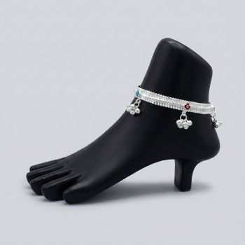 Floral Ball Cluster Mugappu Silver Kolusu-hover