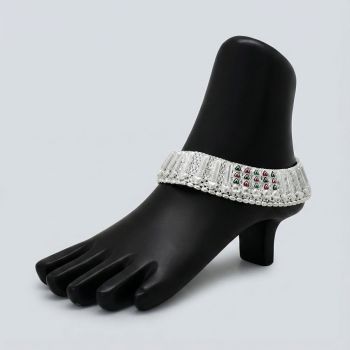 Traditional Bridal Arumbu Mugappu Silver Kolusu-hover