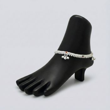 Multicolor Stone Cluster Silver Salangai Kolusu-hover