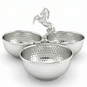 Luxury  Silver Plated Horse Knob Bowl-hover