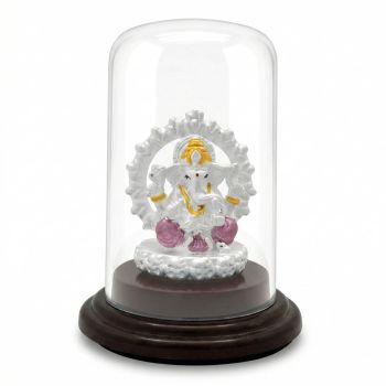 Elegant Silver Ganesha Statue-hover