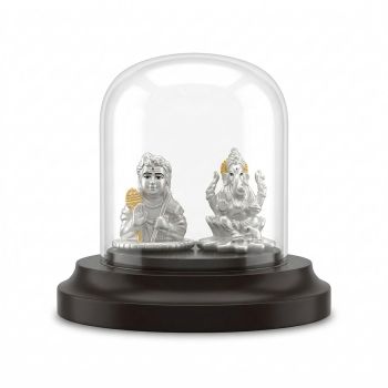 Lord Ganesh Murugan Silver Idol-hover