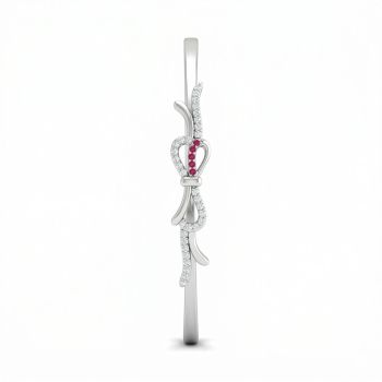 Silver Stone Ribbon Bow Gadi-hover