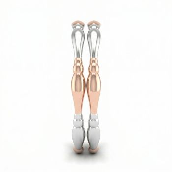 Two Tone Rose and Silver Tapered Cuff Bangle-hover