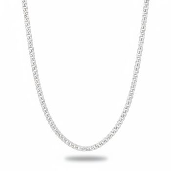 Classic Unisex Silver Curb Link Chain-hover