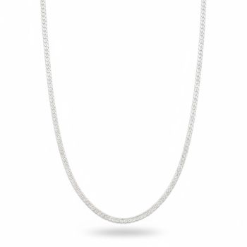 Classic Unisex Silver Curb Link Chain-hover