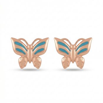Trendy Rose Silver Butterfly Stud -hover