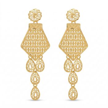 Ottoman Style Filigree Silver Teardrop-hover