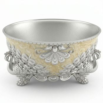 Luxury Peacock Silver Plated Bowl-hover