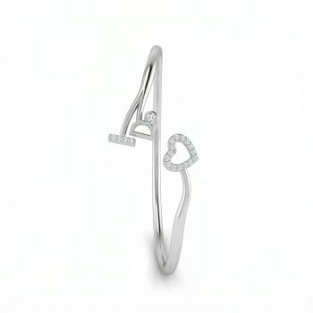 D Letter Heart Charms Open silver kada-hover