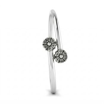 Antique Silver Adjustable Bangle-hover