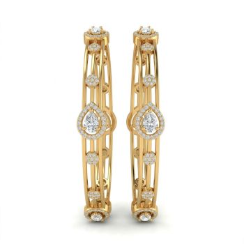 Gold Plated Silver Triple Band Bangle-hover