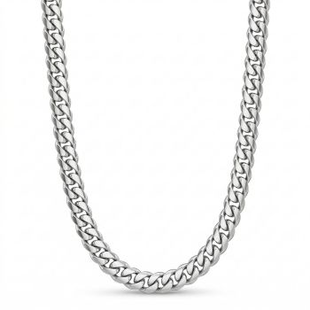 Silver Flat Curb Chain-hover