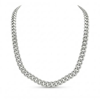 Silver Flat Curb Chain-hover