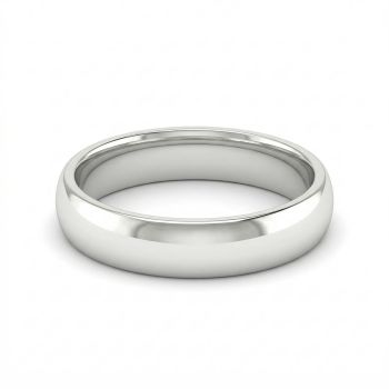 Silver Dome Wedding Ring -hover