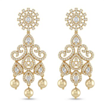 Elegant Silver Casting Stone Filigree Drops-hover