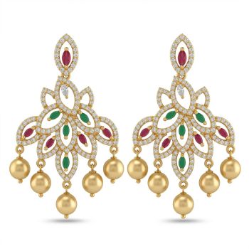 Bridal Silver Casting Stone Drops-hover