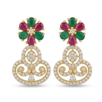 Traditional Floral Silver Casting Drops-hover