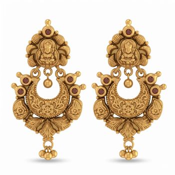 Antique Goddess Lakshmi Silver Drops-hover