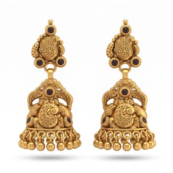 Peacock Motif Festive Silver Jimikki-hover