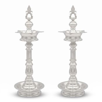 Classic Kumbam Crown Silver Kuthu Vilakku-hover