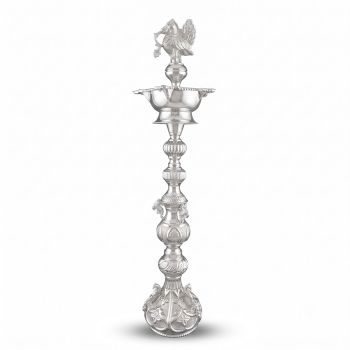 Traditional Nagas Annam Silver Vilakku-hover