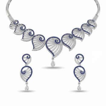 Elegant Silver Peacock Bridal Set-hover