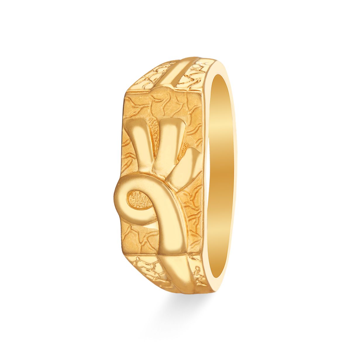 14K Gold Hand Engraved Ring [2.5mm width] Old English Design - Barrel